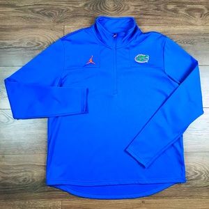 Air Jordan Mens Florida Gators Blue Long Sleeve 1/4 Zip Up Sweater NWT